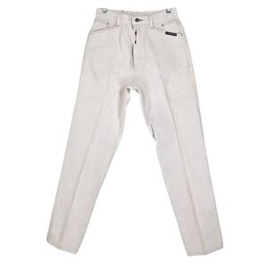 Vtg Y2K Rocky Mountain Jeans Womens 32 /13 (28x33) Cream Button Fly USA Starched